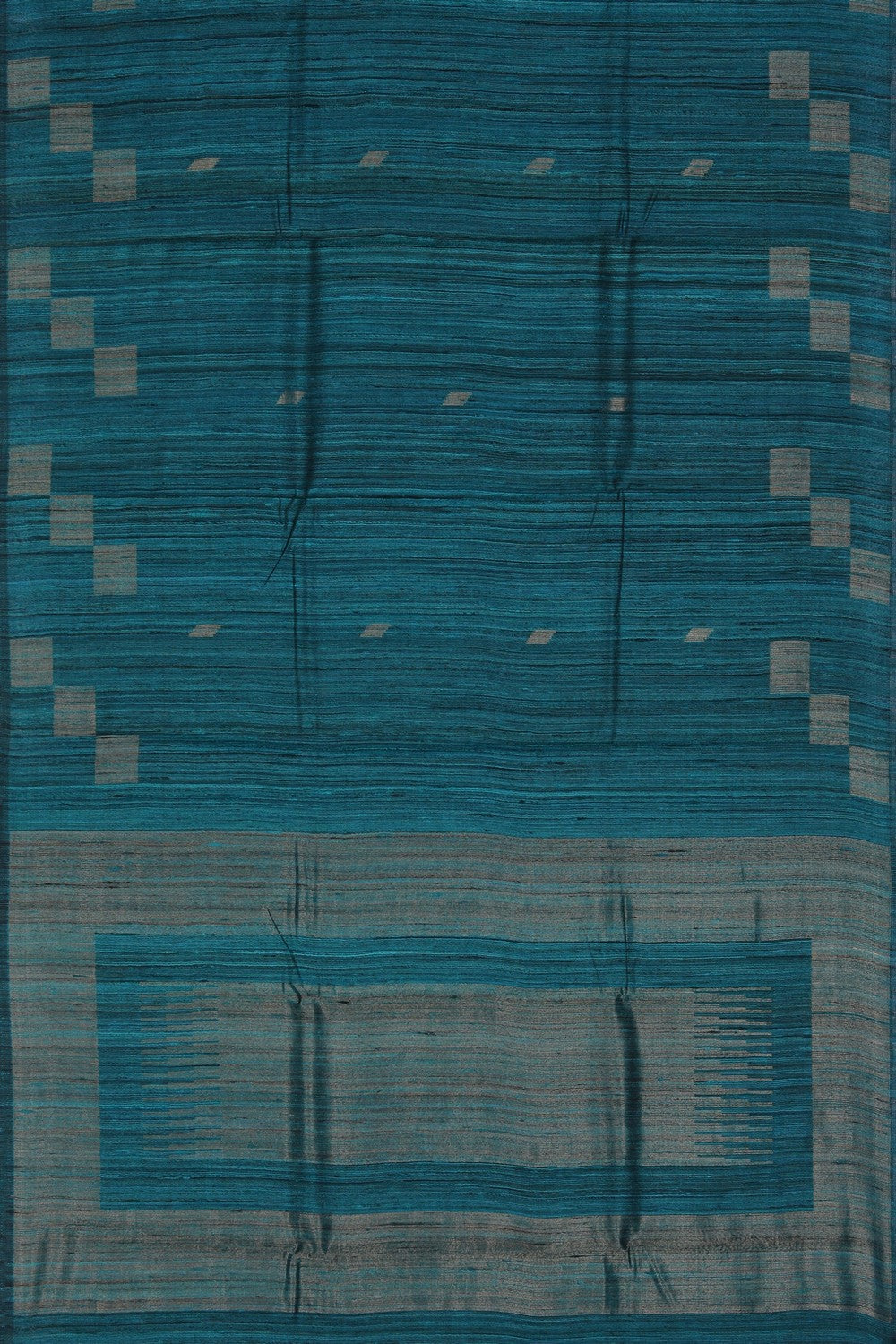 Image of A Teal Blue Dupion Silk Saree