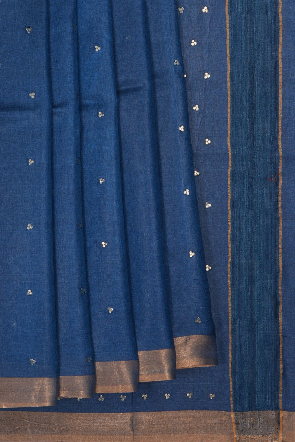 Image of A Tussar Silk Blue Saree