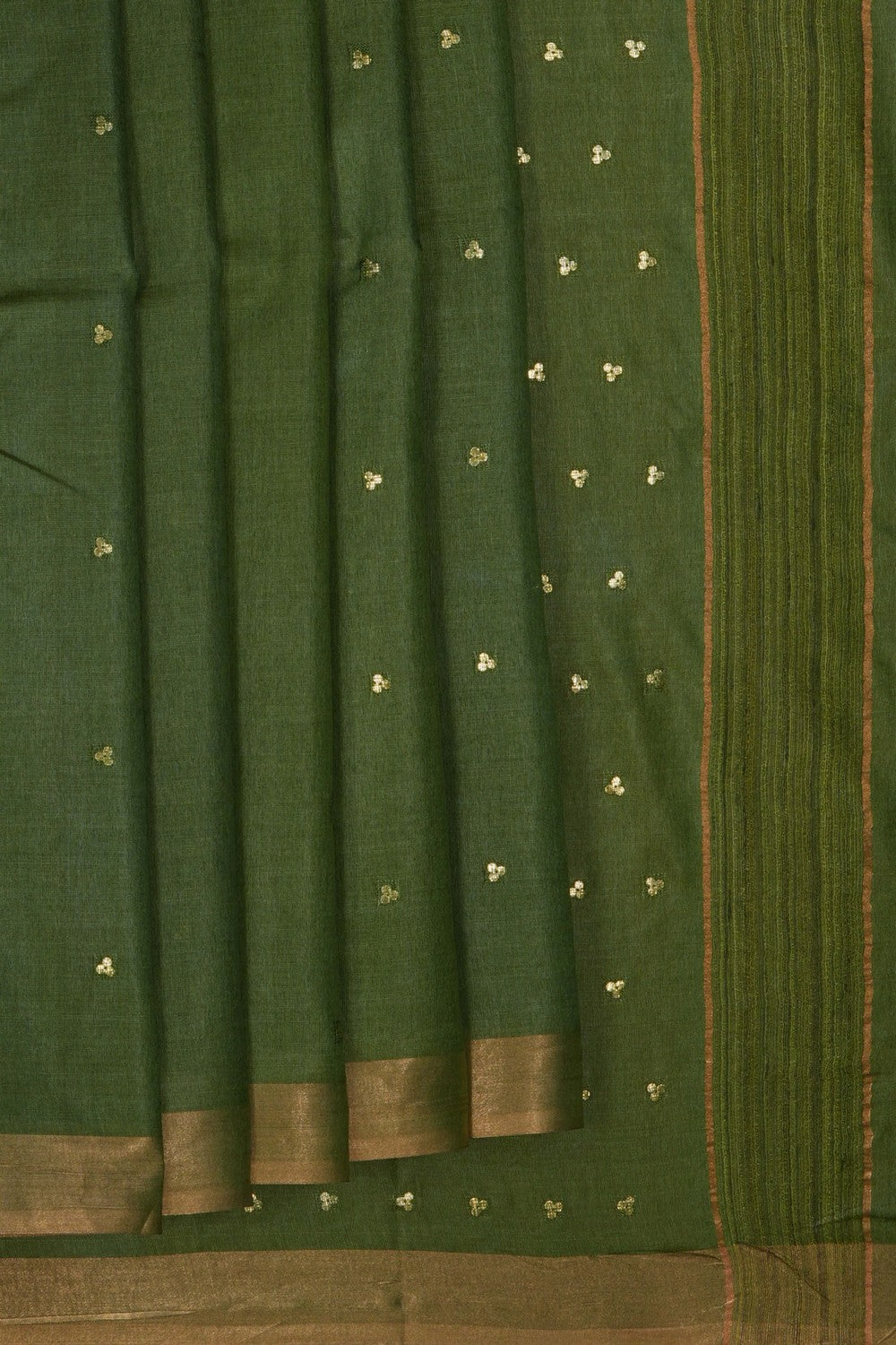 Image of A Tussar Silk Green Saree