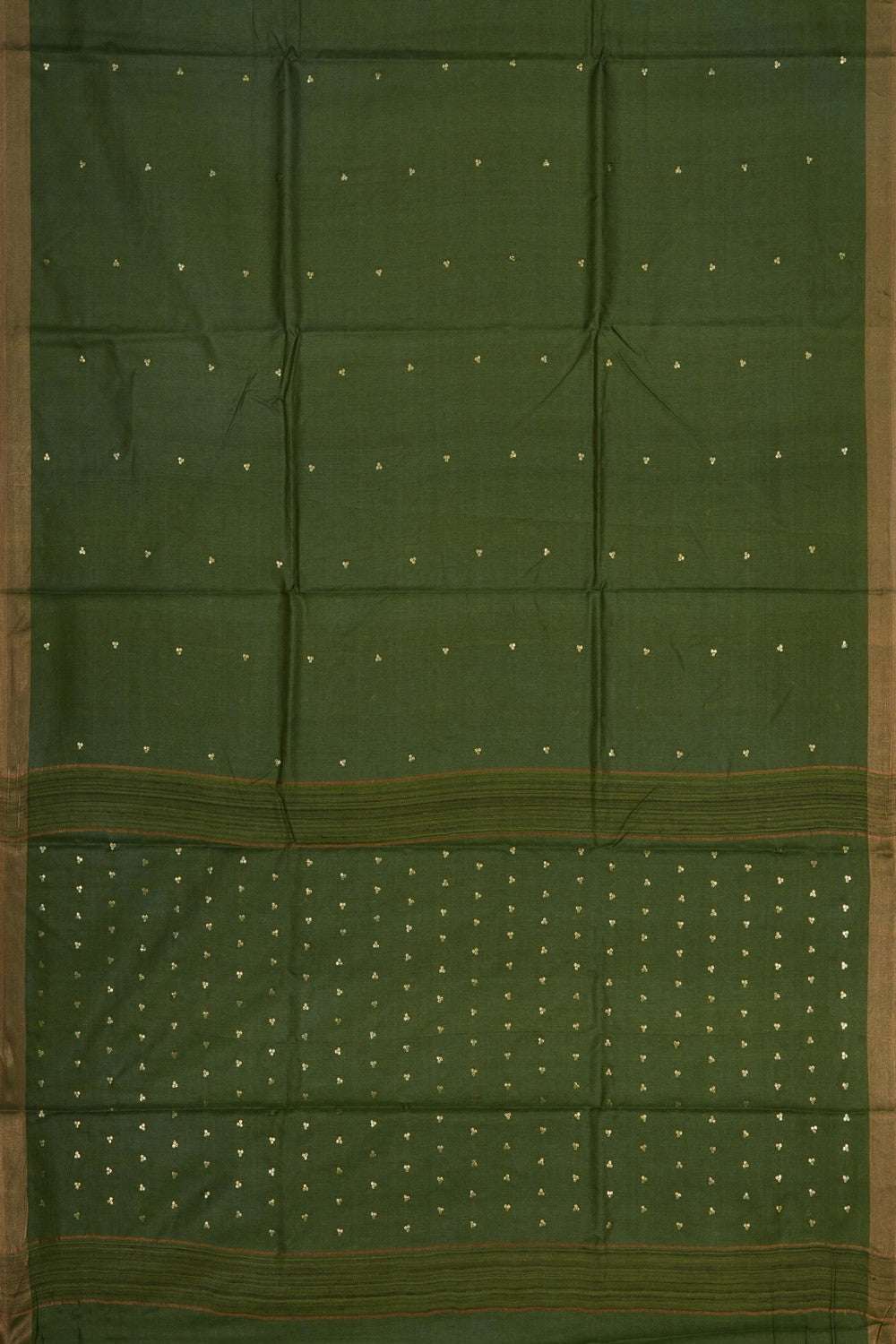 Image of A Tussar Silk Green Saree