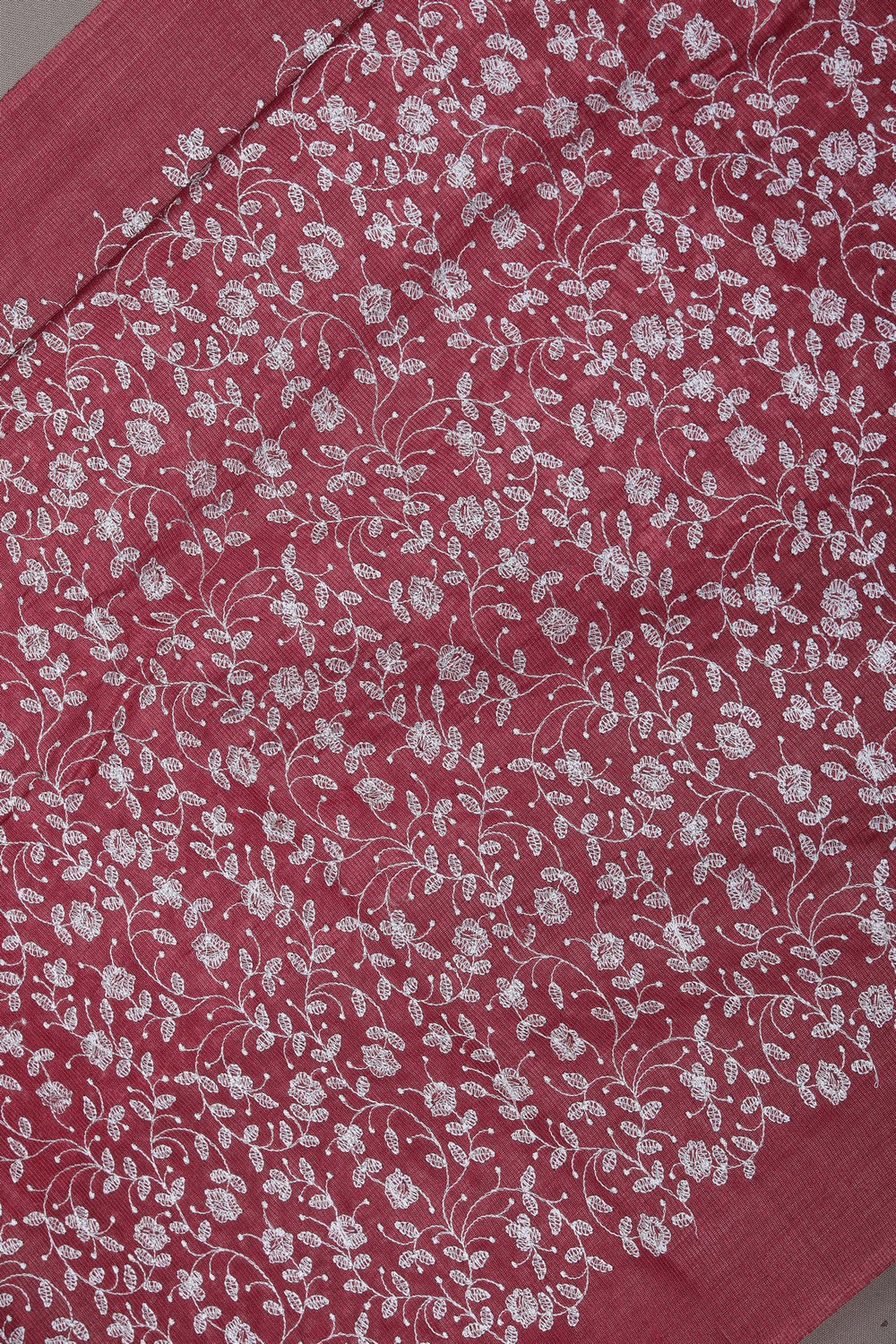 Image of A Tussar Silk Embroidered Saree