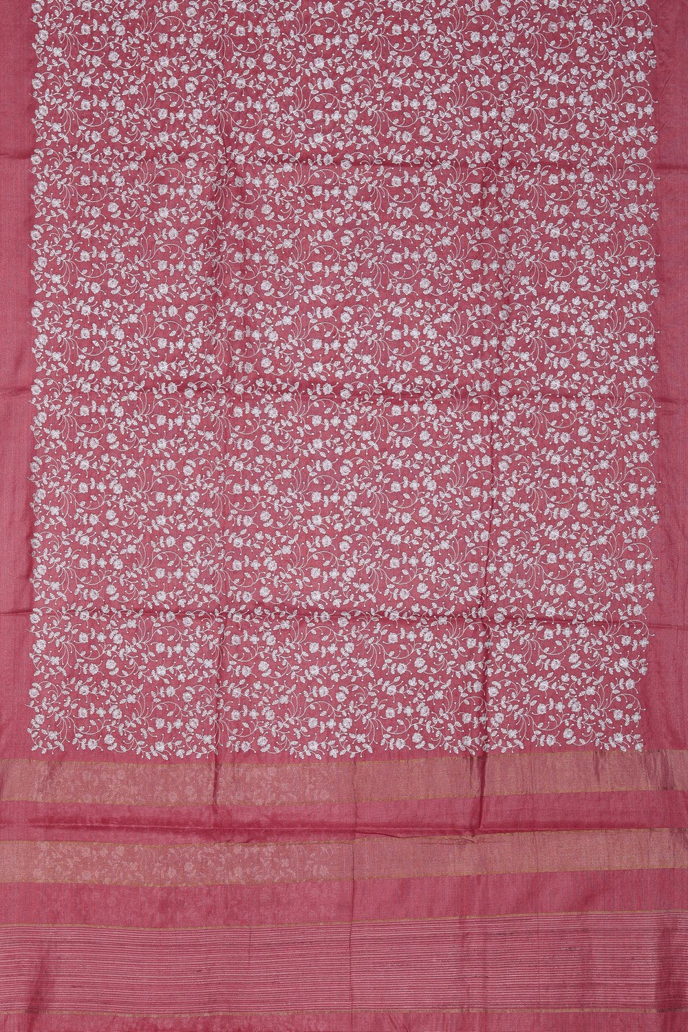 Image of A Tussar Silk Embroidered Saree