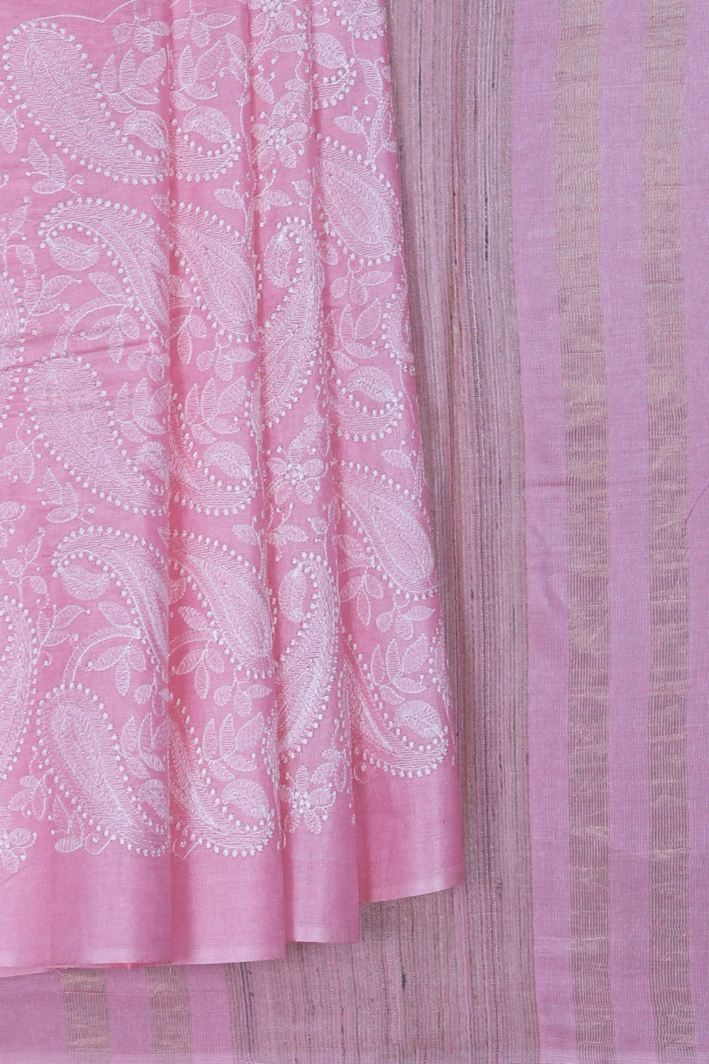 Image of A Tussar Silk Embroidered Saree