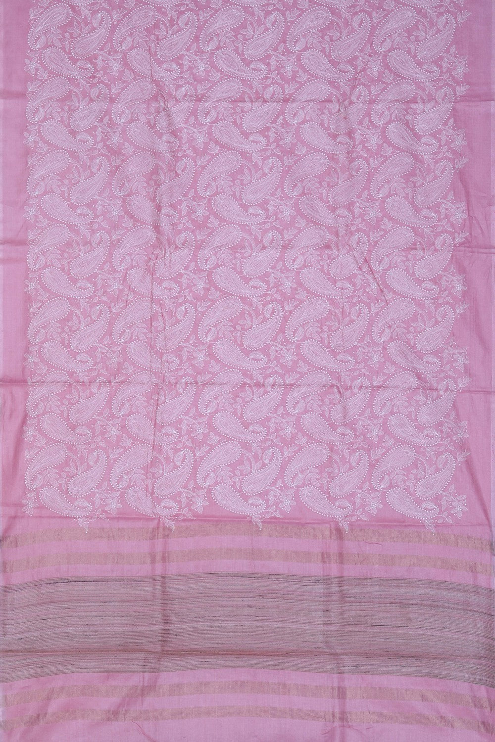 Image of A Tussar Silk Embroidered Saree