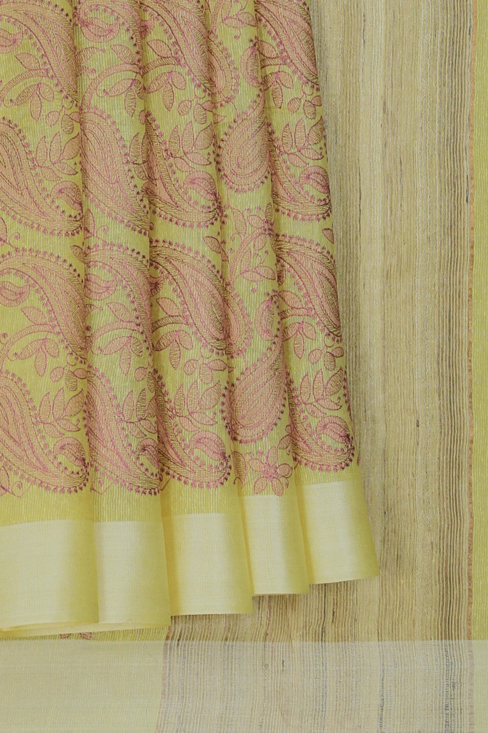 Image of A Tussar Silk Embroidered Saree