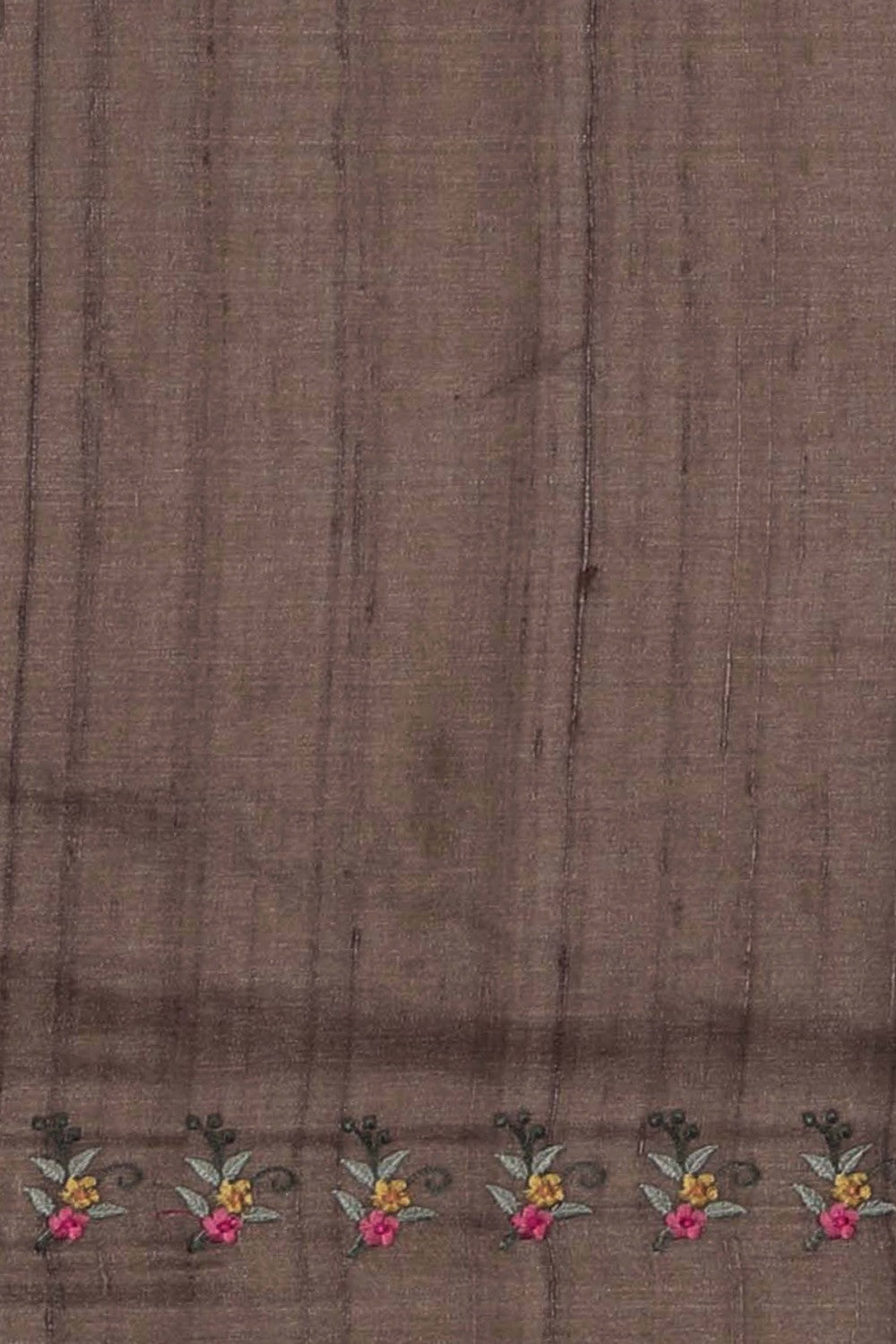 Image of A Tussar Silk Embroidered Saree