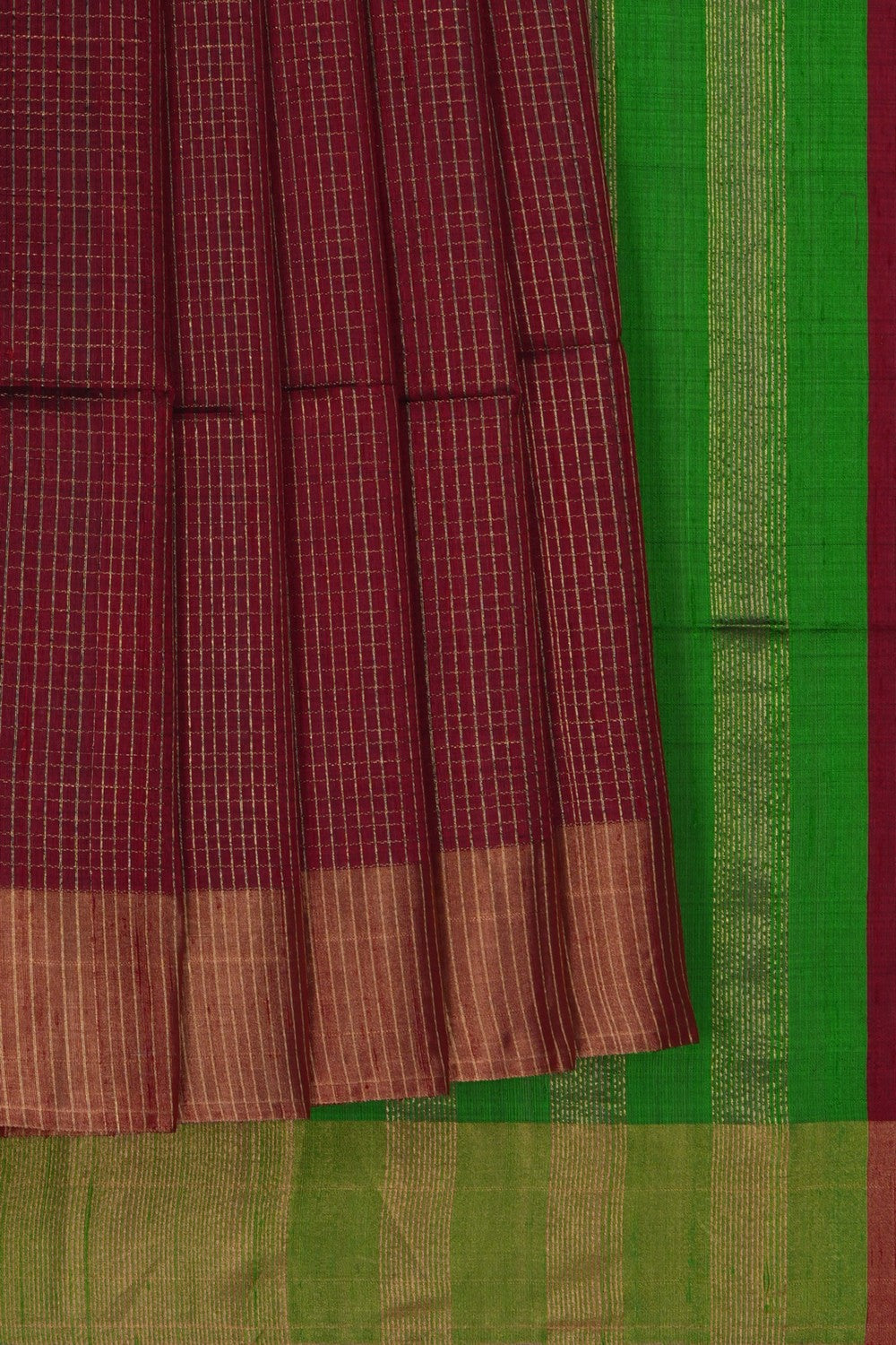Image of A Dupion Silk Maroon Saree