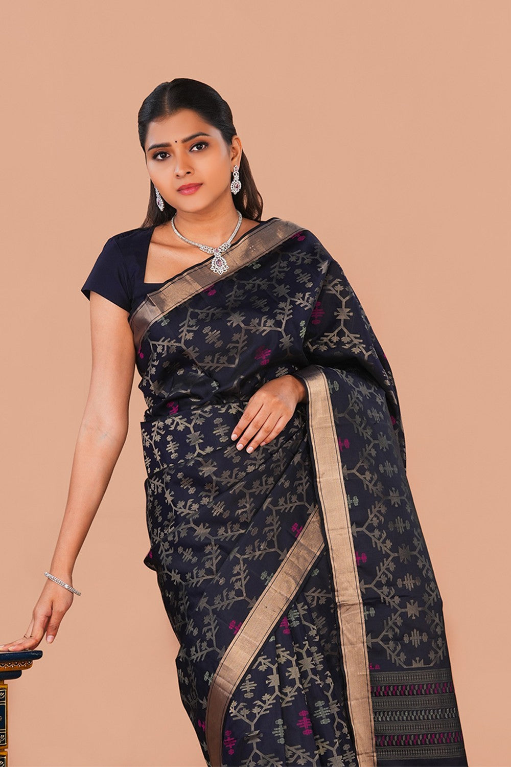 Image of South Silk Black Saree