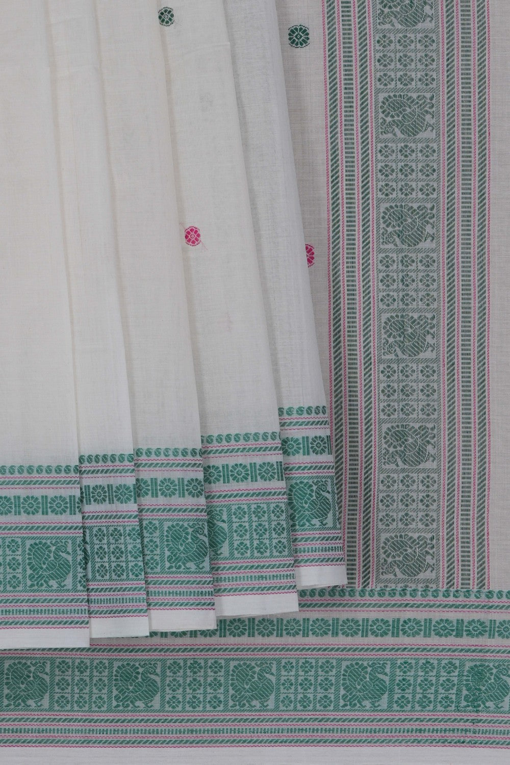 Image of Kanchi Cotton White Saree