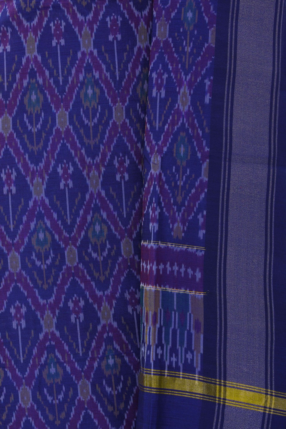 Image of Ikat Silk Unstitched Suit With Dupatta (3 Pcs Set)