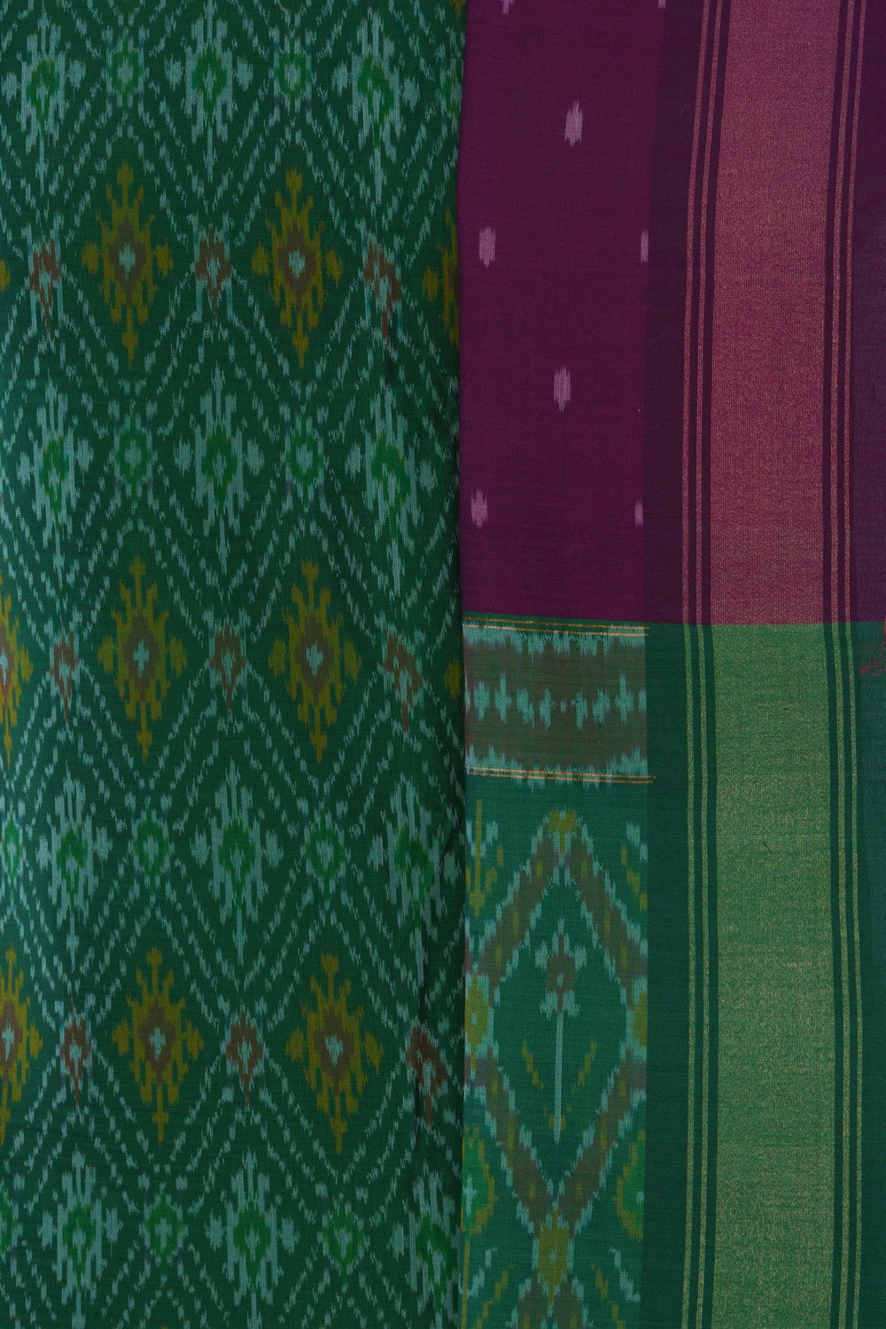 Image of Ikat Silk Unstitched Suit With Dupatta (3 Pcs Set)
