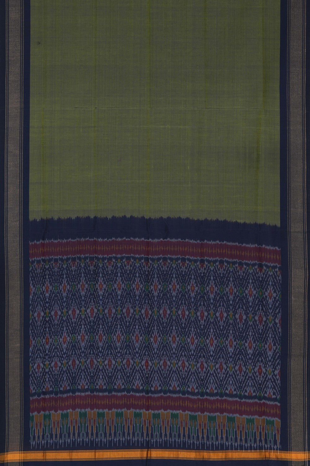 Image of Ikat Silk Unstitched Suit With Dupatta (3 Pcs Set)