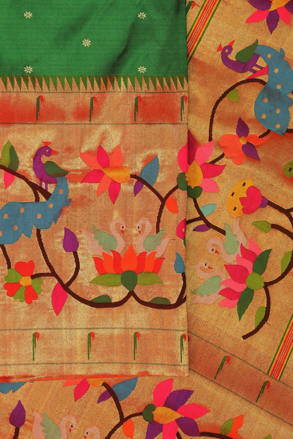 Image of Paithani Silk Green Saree