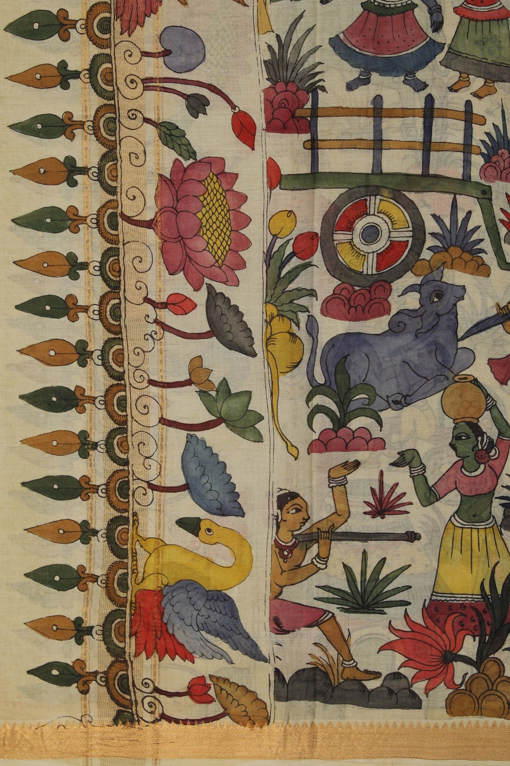 Image of Kalamkari Hand-Painted Dupatta