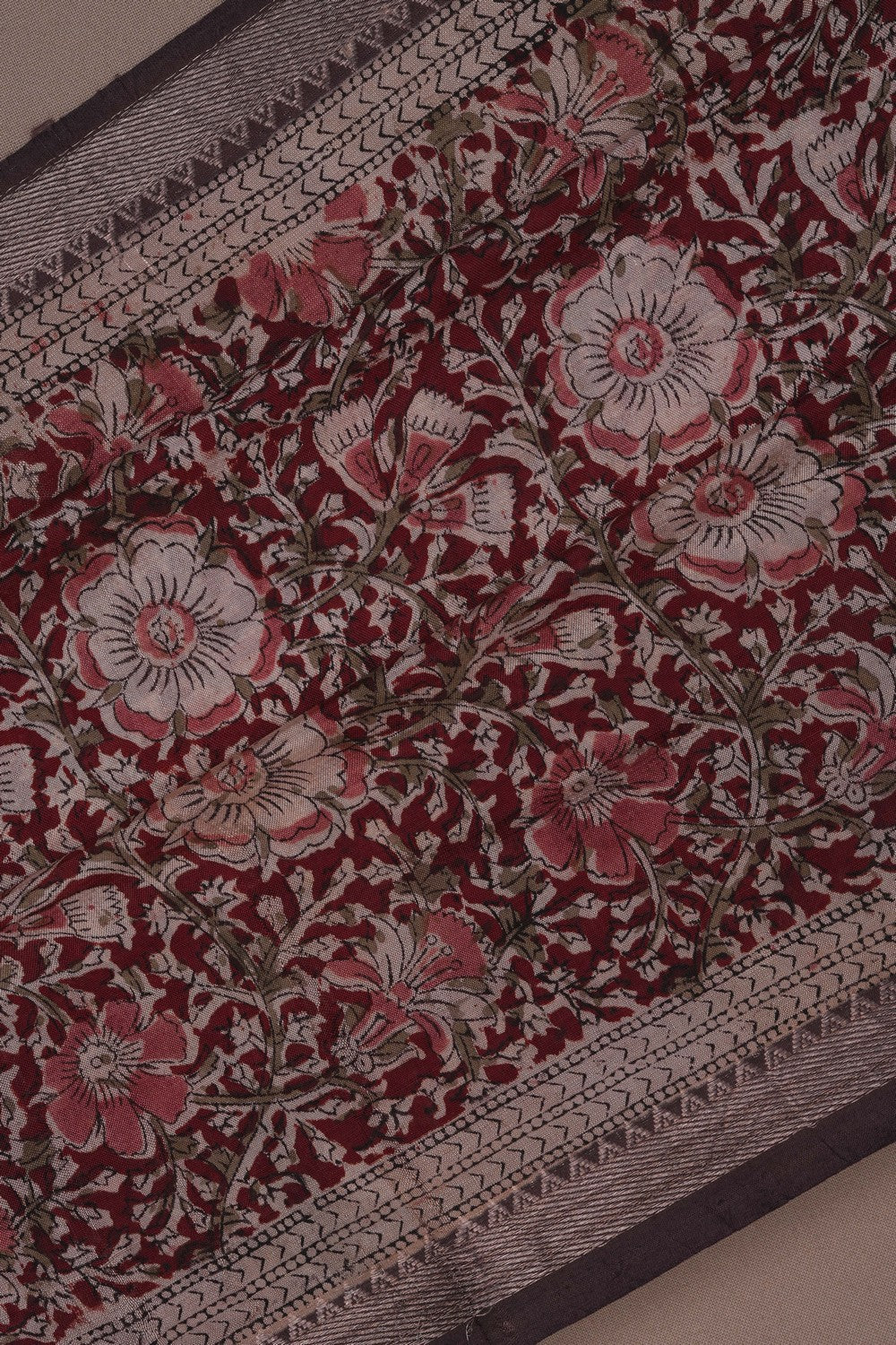 Image of Mangalgiri Silk Maroon Saree