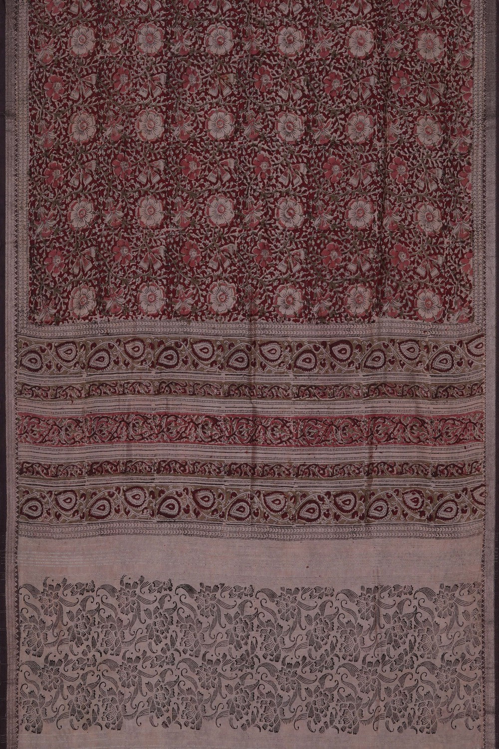 Image of Mangalgiri Silk Maroon Saree