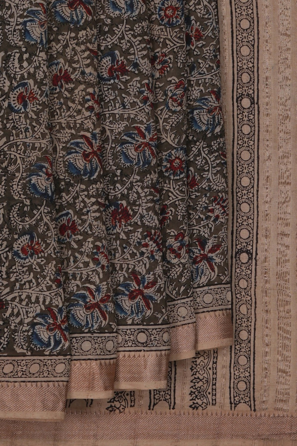 Image of Mangalgiri Silk Green Saree