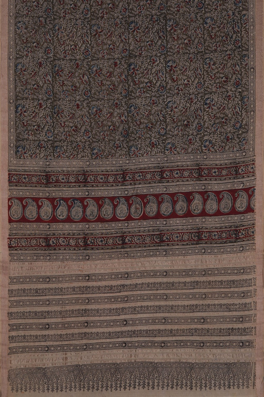 Image of Mangalgiri Silk Green Saree