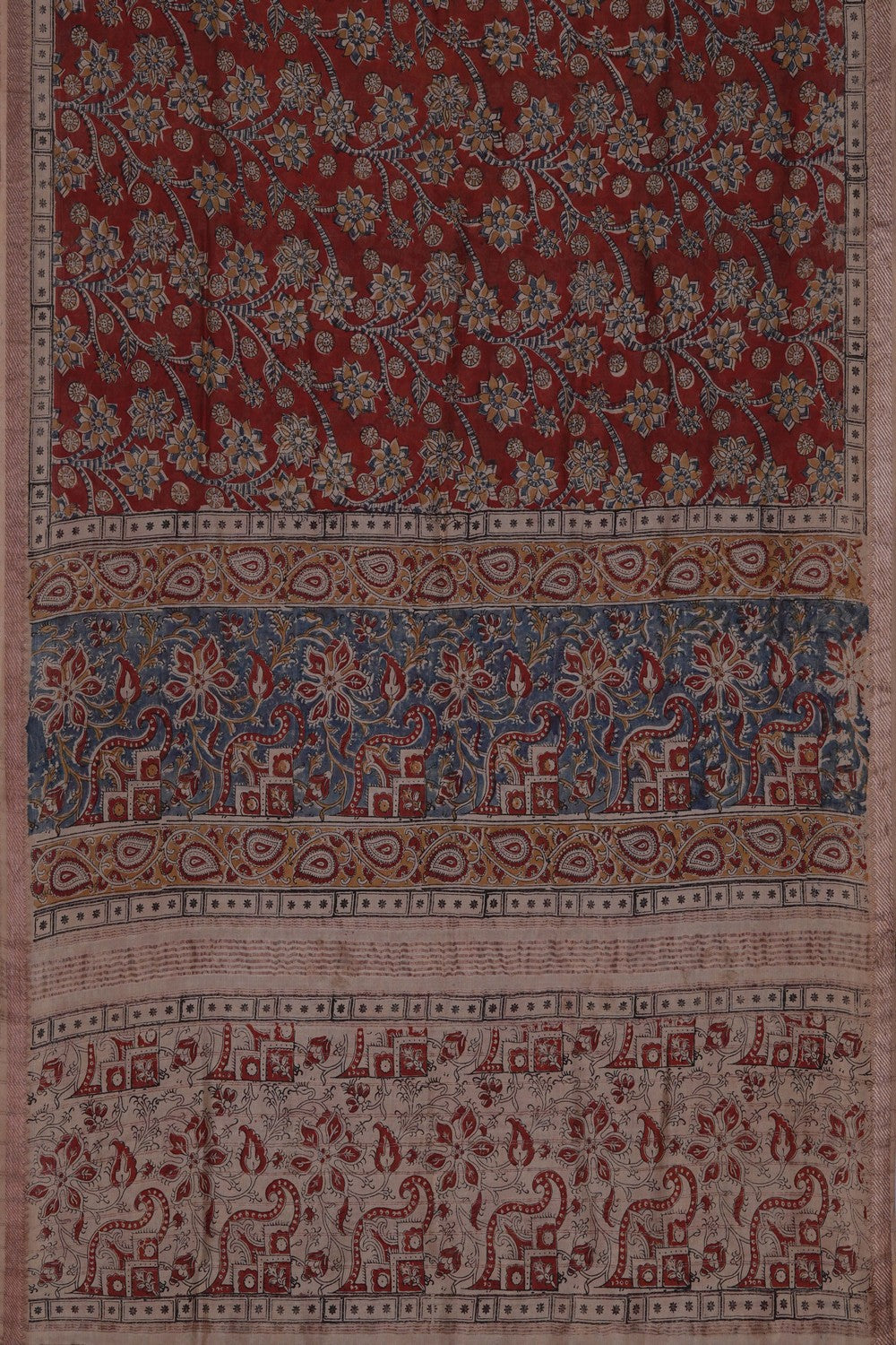 Image of Mangalgiri Silk Red Saree