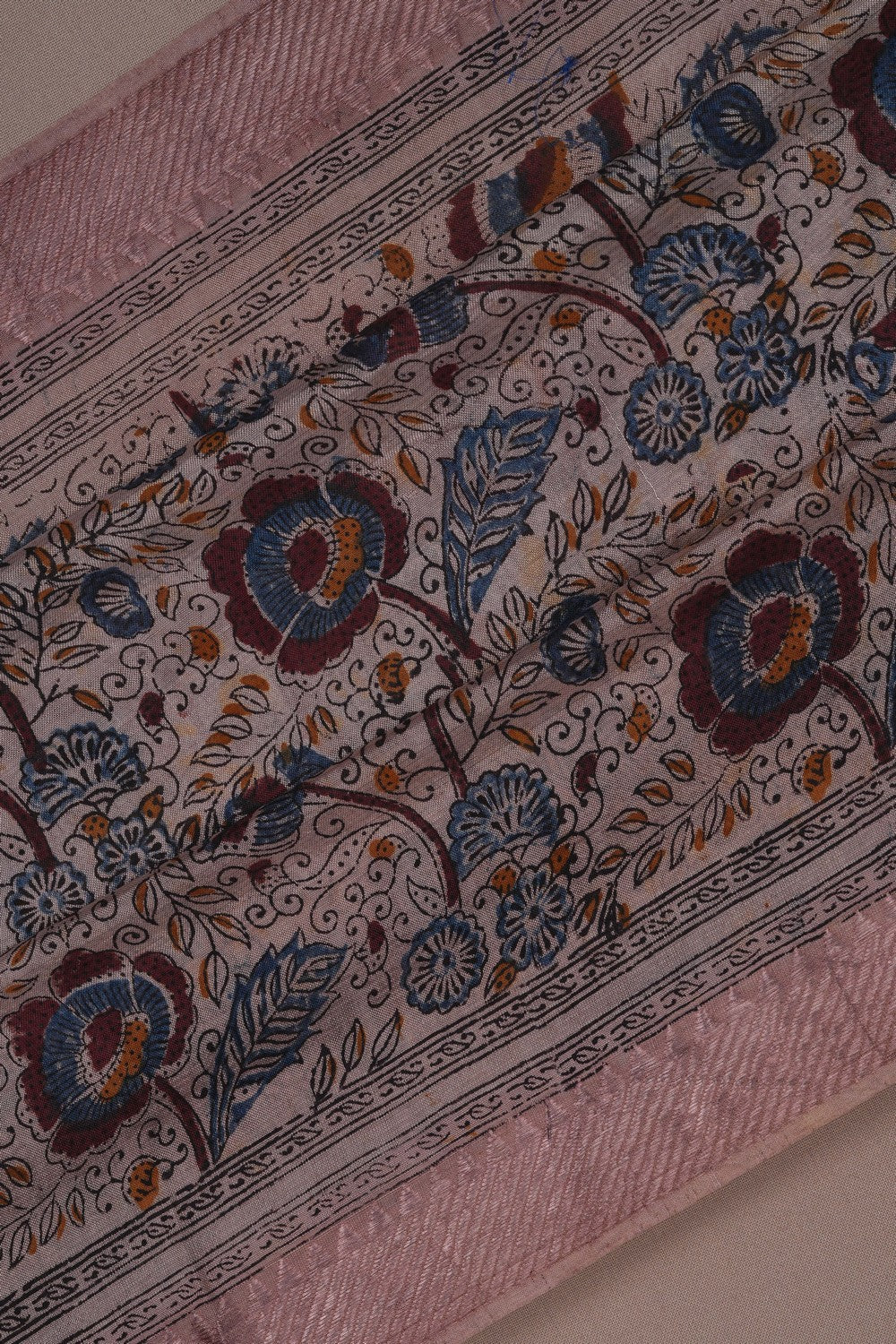 Image of Mangalgiri Silk Grey Saree
