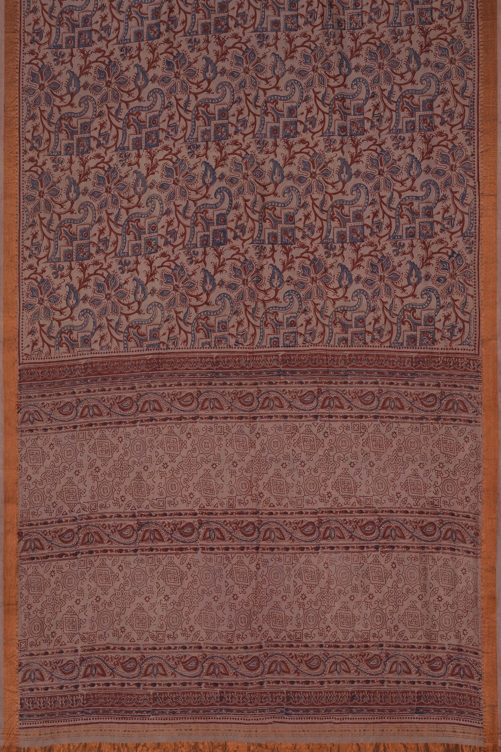Image of Mangalgiri Silk Beige Saree