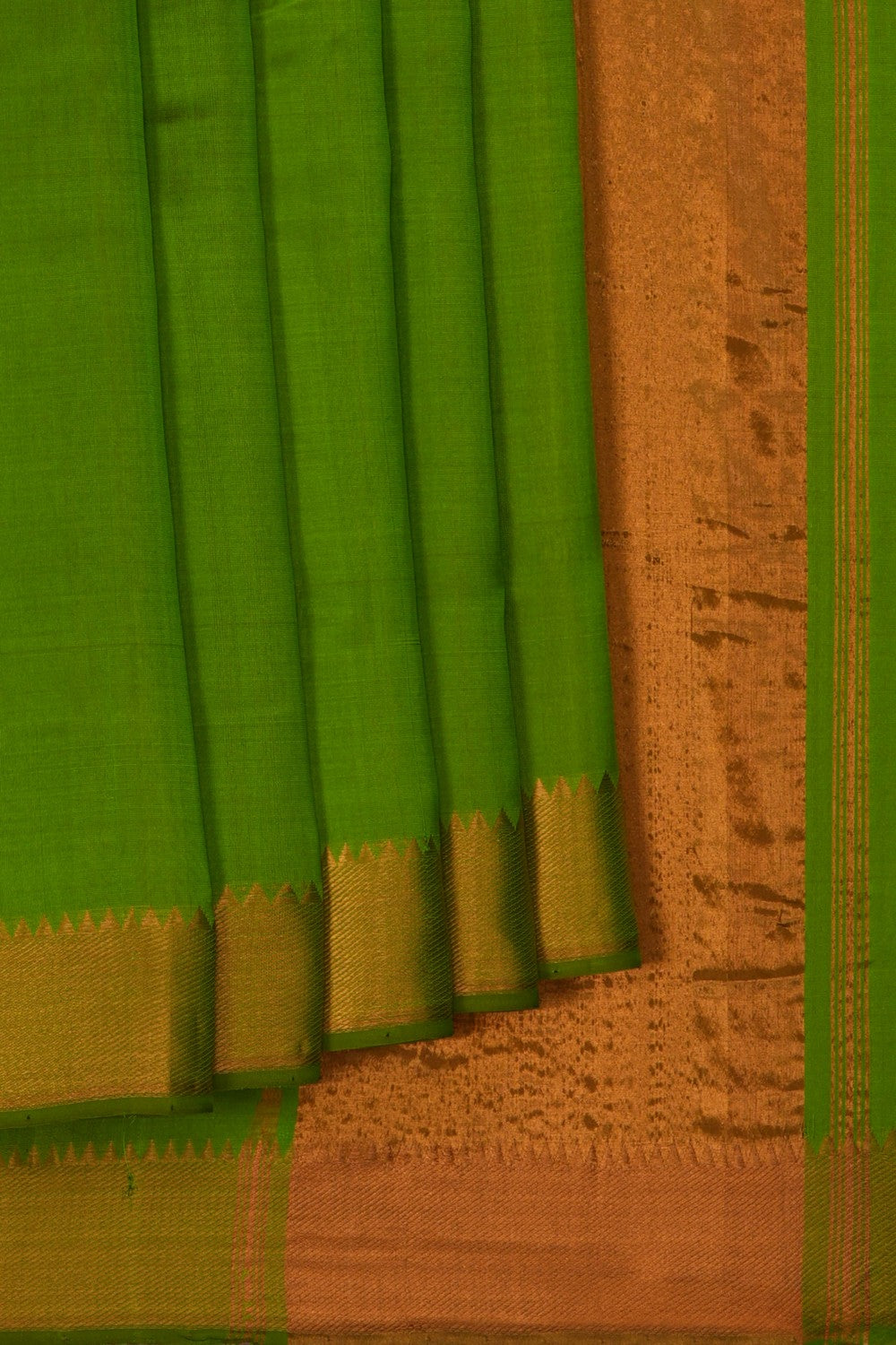 Image of Mangalgiri Silk Green Saree