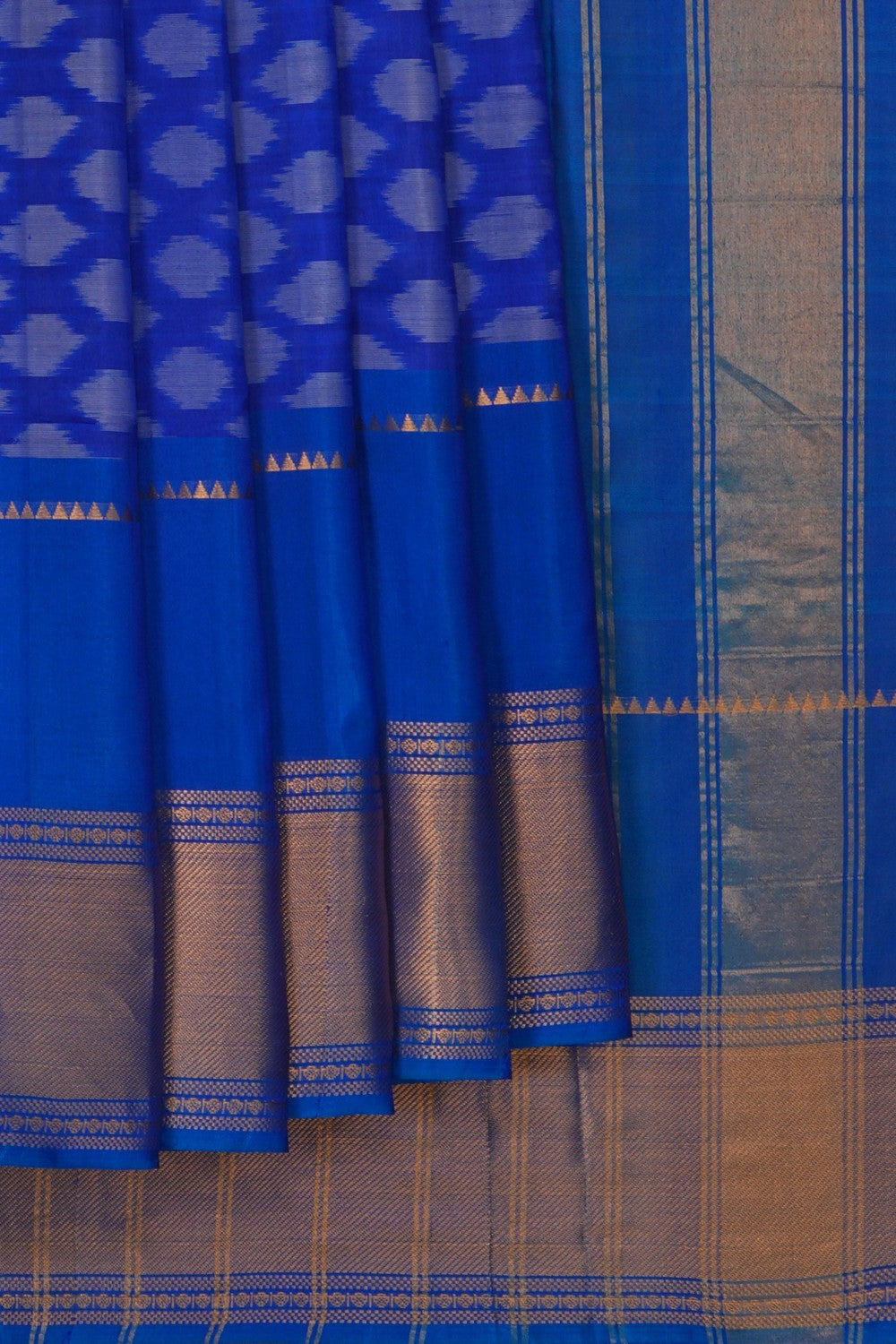 Image of Mangalgiri Silk Blue Saree