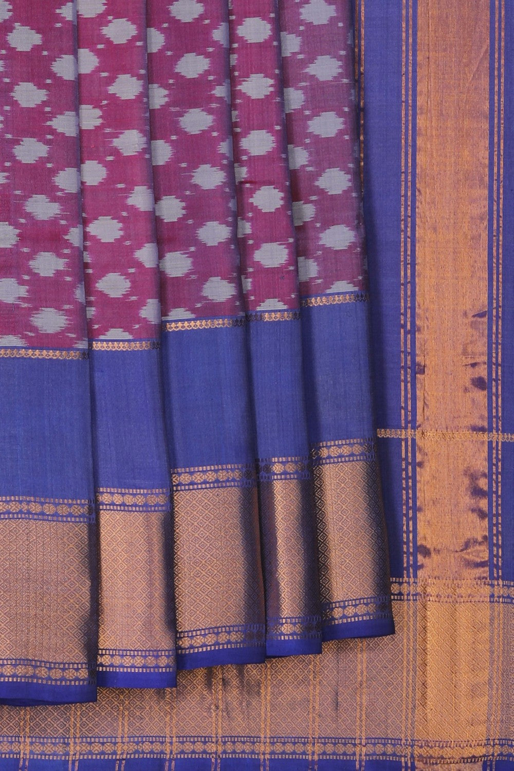 Image of Mangalgiri Silk Purple Saree