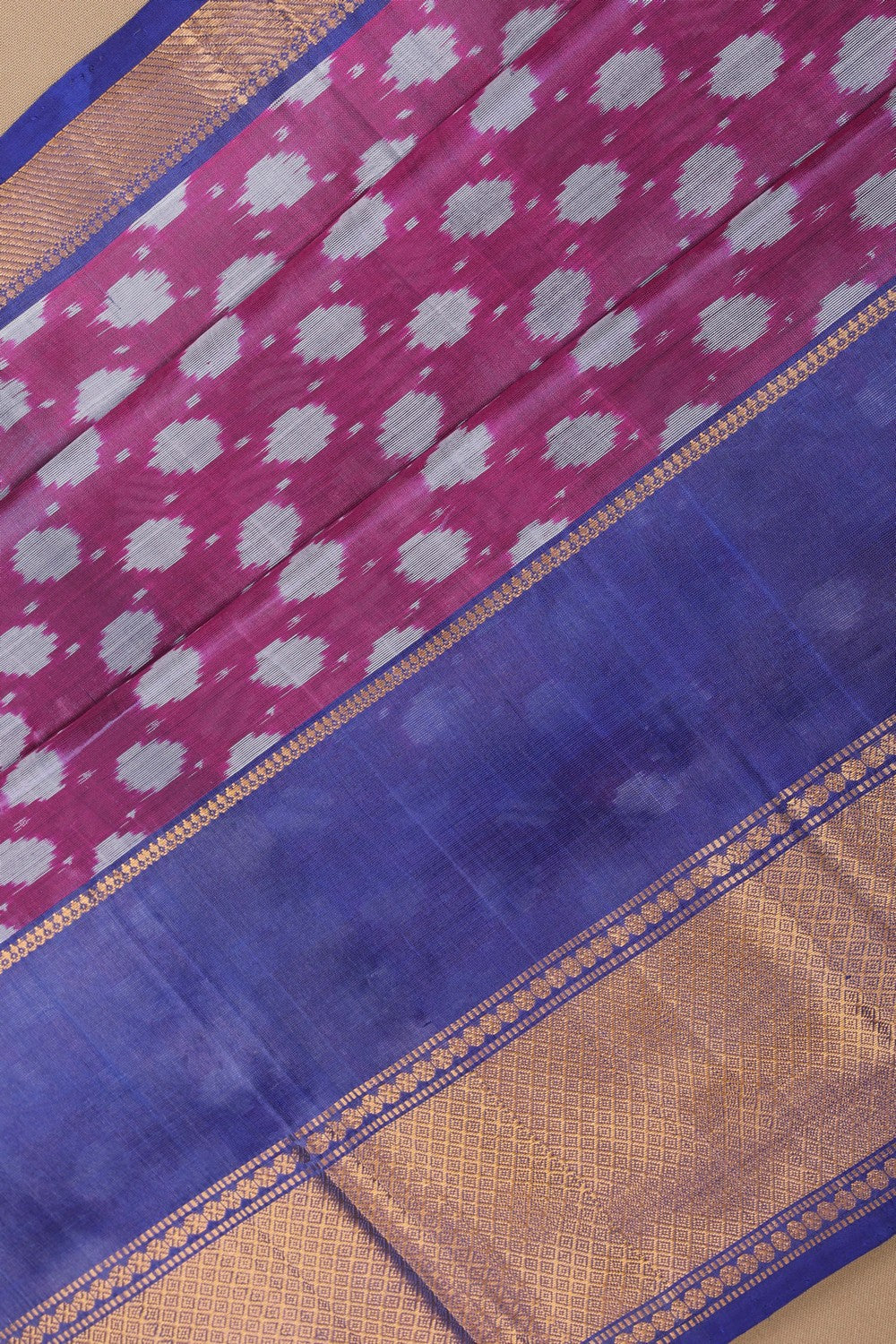 Image of Mangalgiri Silk Purple Saree
