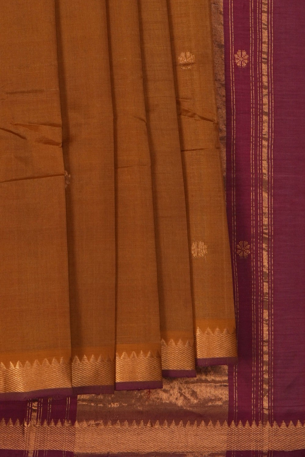 Image of Mangalagiri Silk Moss-Green Saree