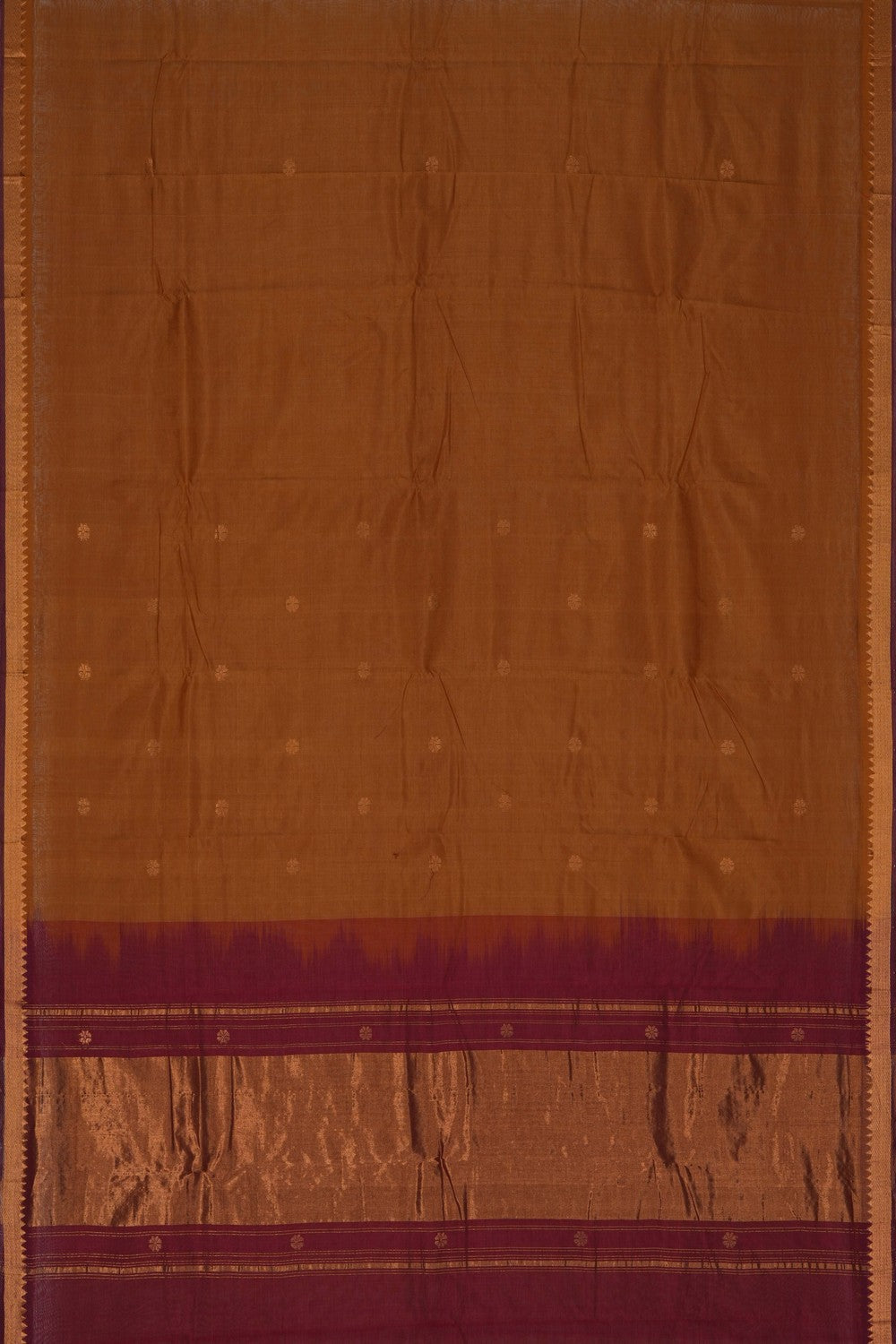 Image of Mangalagiri Silk Moss-Green Saree