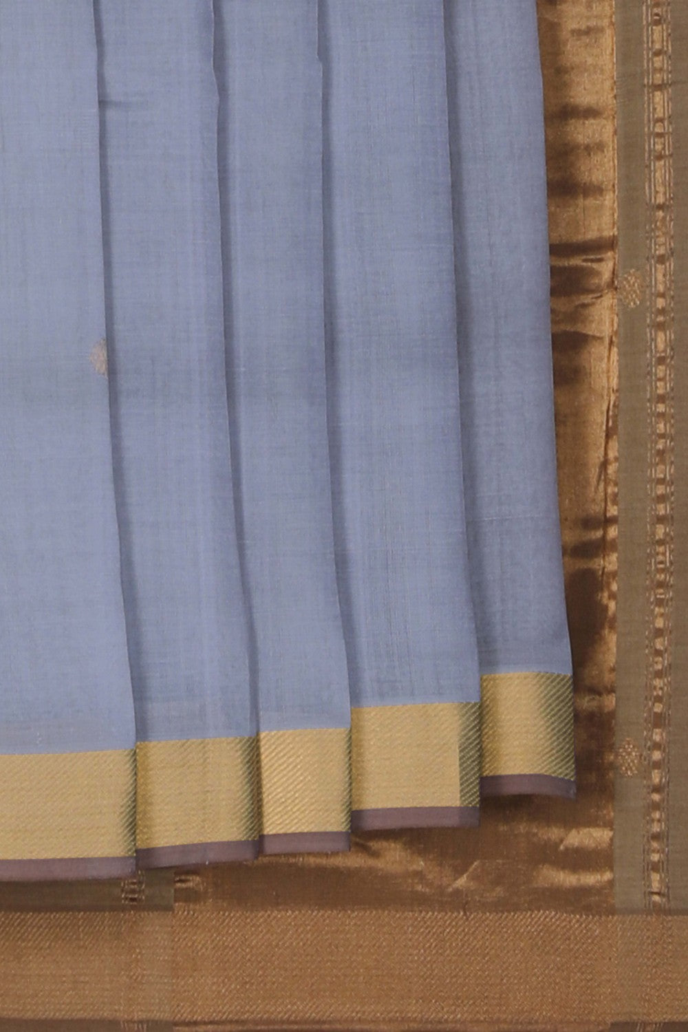 Image of Mangalagiri Silk Grey Saree