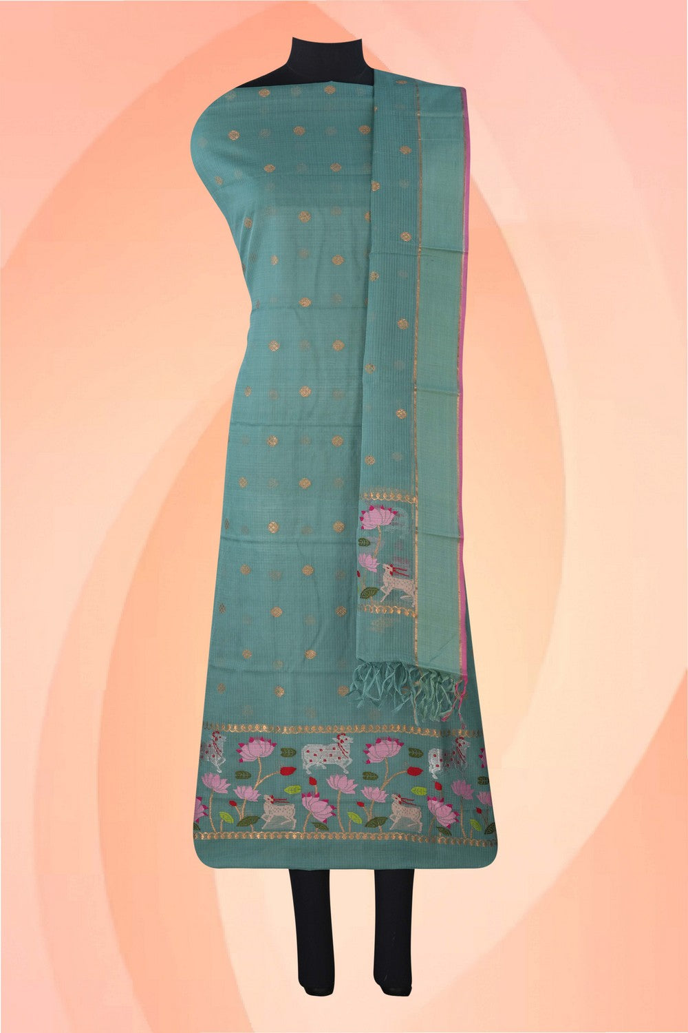 Image of Kota Unstitched Suit Set Fabric (2 Pcs Set)