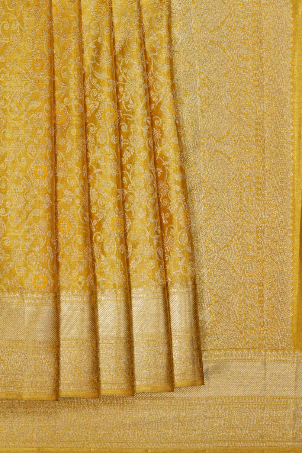 Image of Golden Tissue Brocade Kanjivaram Silk Saree