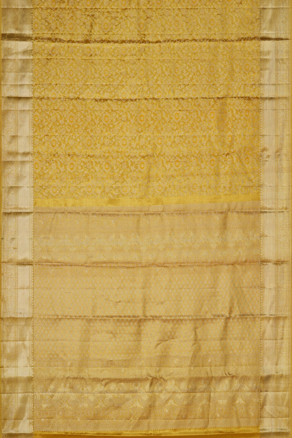 Image of Golden Tissue Brocade Kanjivaram Silk Saree