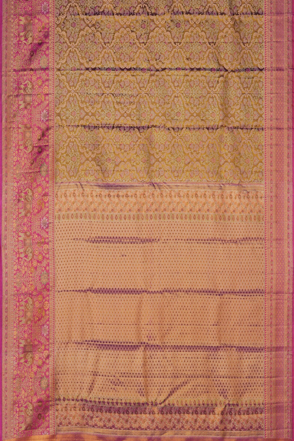 Image of Golden Tissue Brocade Kanjivaram Silk Saree