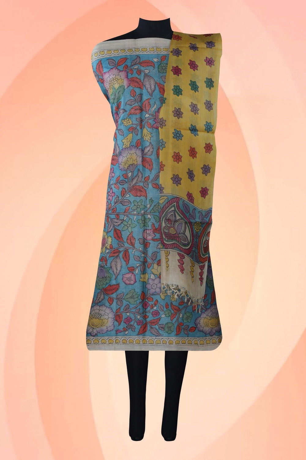 Image of Kalamkari Unstitched Suit Set Fabric (2 Pcs Set)