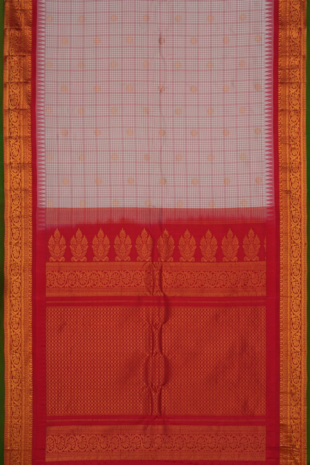 Image of Gadwal Silk Off-White Saree