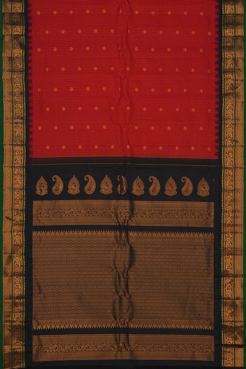 Image of Gadwal Silk Red Saree