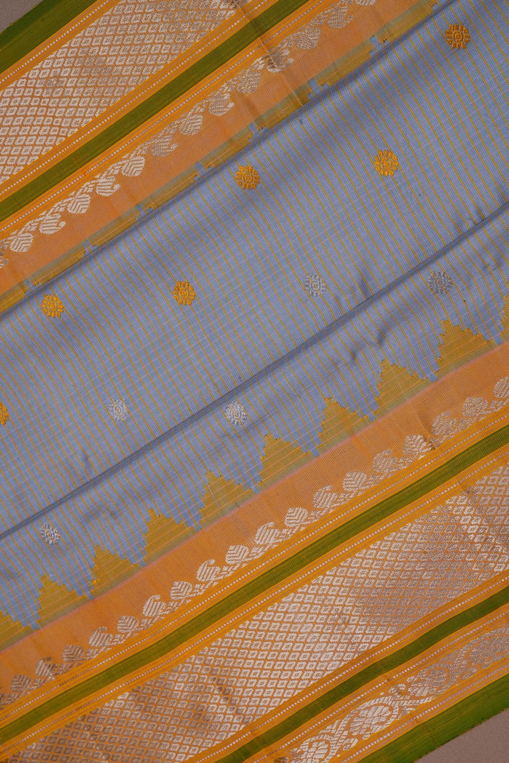 Image of Gadwal Silk Grey Saree