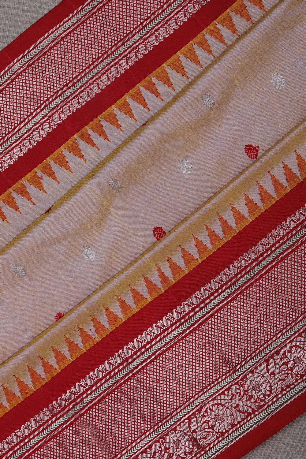 Image of Gadwal Silk Luxurious Beige Saree