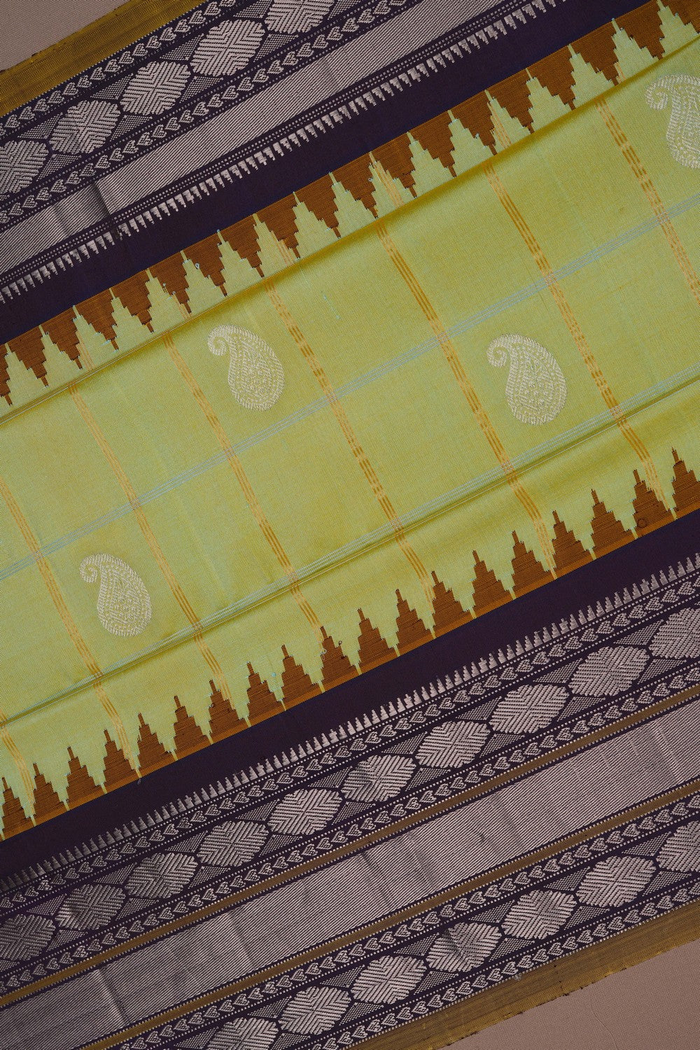 Image of Gadwal Silk Mint-Green Saree
