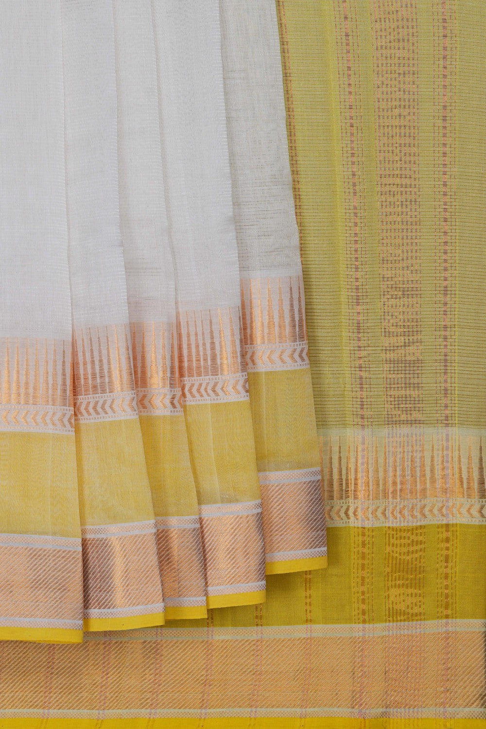 Image of Mangalgiri Silk White Saree