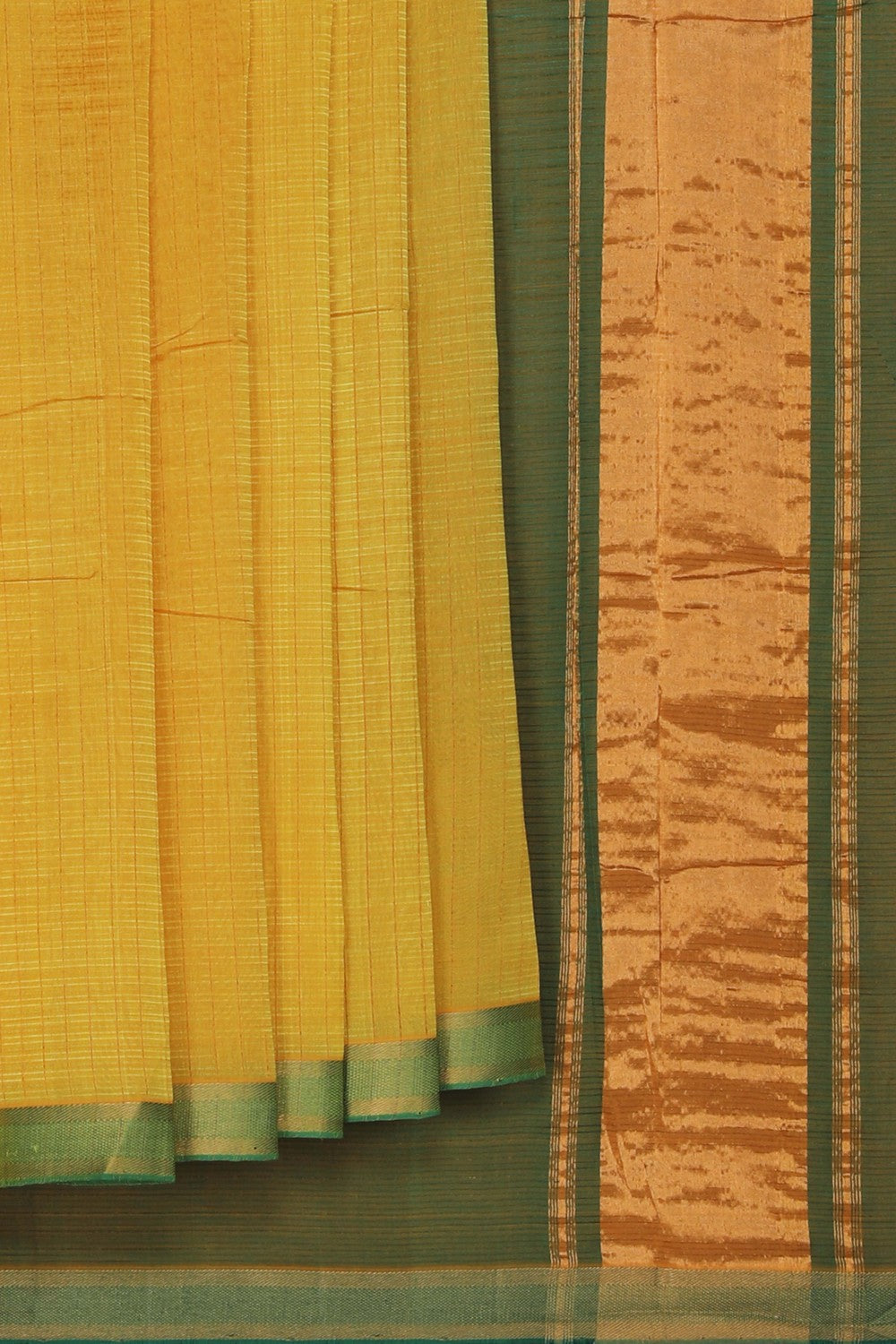 Image of Mangalgiri Silk Yellow Saree