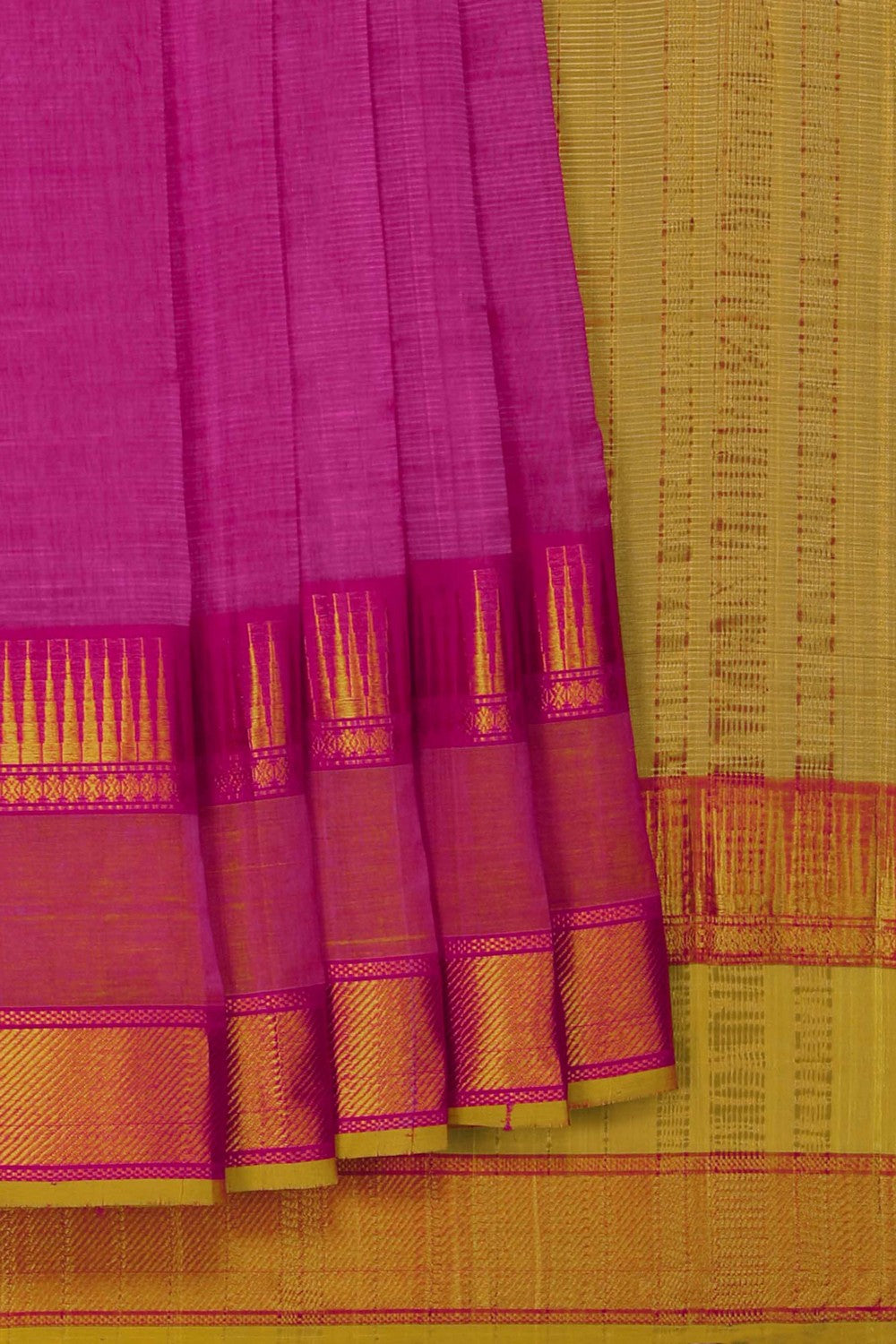 Image of Mangalgiri Silk Pink Saree