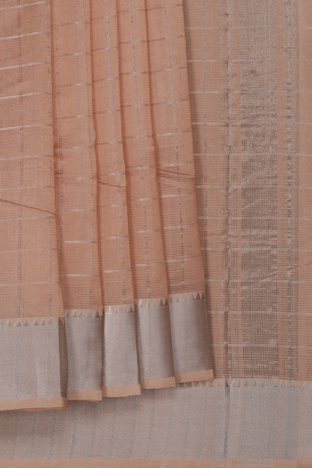 Image of Mangalgiri Silk Beige Saree