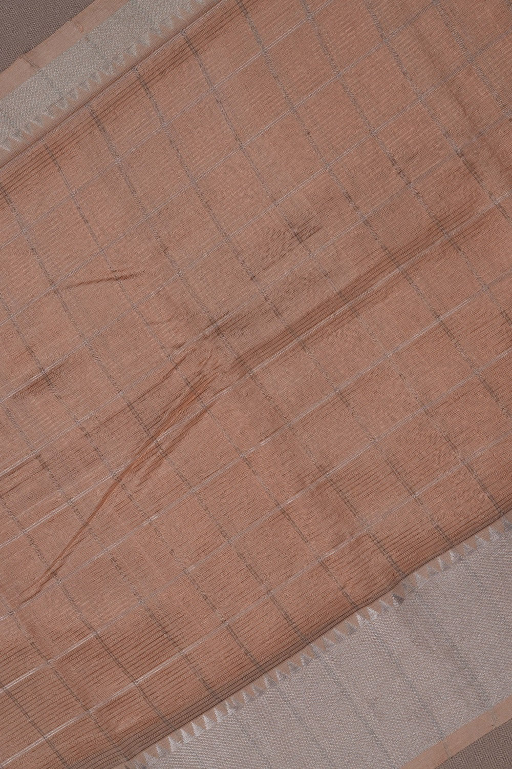 Image of Mangalgiri Silk Beige Saree