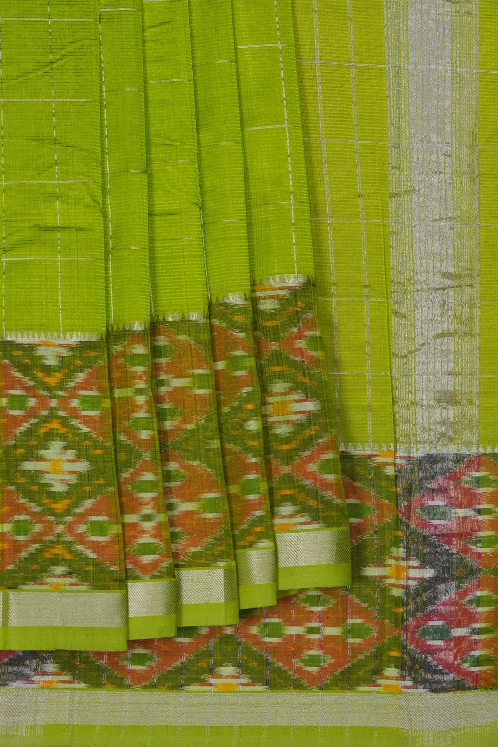 Image of Mangalgiri Silk Green Saree