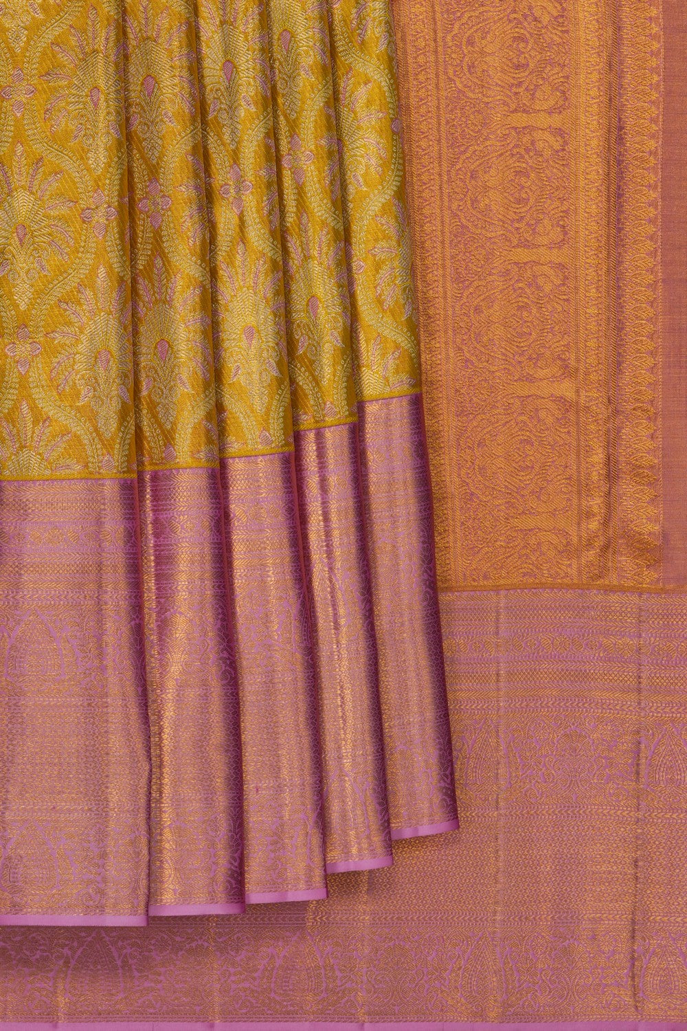 Image of A Green Tissue Brocade Kanjivaram Silk Saree