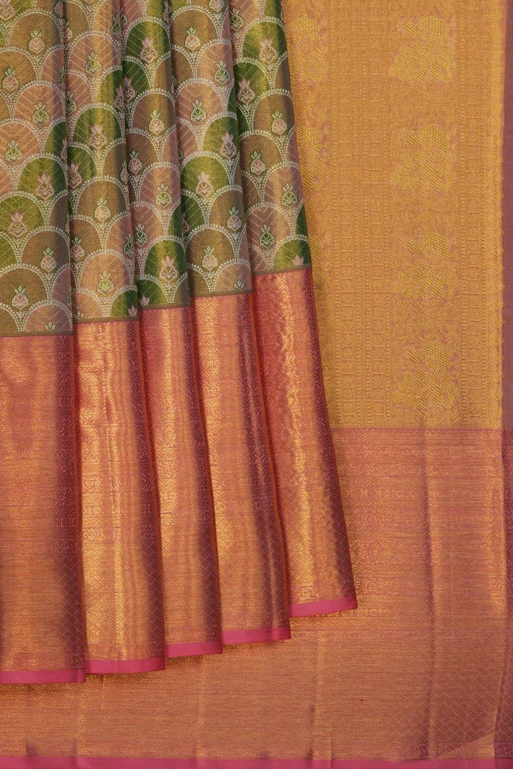 Image of A Green Tissue Brocade Kanjivaram Silk Saree